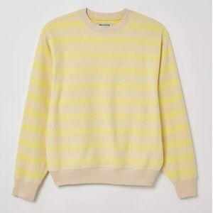Urban Outfitters Yellow & Cream Striped Crewneck Sweatshirt